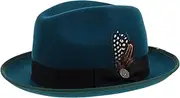 [Healeved] Men's Women's Felt Cowboy Hat Western Style Wide Brim Wool Fedora for Weddings Green