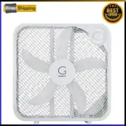 20 Box Fan 3 Settings Max Cooling Technology Carry Handle White G20BOX WHT