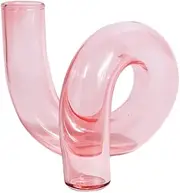 Vases for Decor Nordic Creative Vase Transparent Glass Vases for Wedding Decor Centerpiece Tabletop Dried Flower Terrarium Containers Vase Table Centerpieces (Color : Pink)