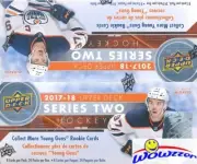 2017/18 UD Series 2 Hockey Factory Sealed 24 Pack Retail Box-6 Young Guns+Jersey