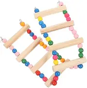 Happyyami Parrot Toys for Wooden Budgie Ladder Training Climbing Step Ladder Safe Sturdy Bird Toy