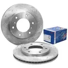 Front Slotted Dimpled Disc Brake Rotors + Bosch Pads for Challenger PB PC 09~15