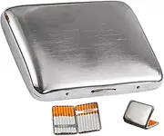 [Lorxilar] Cigarette Case Vintage Cigarette Case Holder Copper Minimalist Storage Case for 16 Cigarettes,One Size,Silver