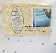 Vintage 1970s Cannon Royal Family Featherlite Lace Print Twin Size Flat Sheet