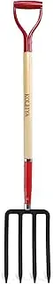 Garden Fork,4 Tine Digging Fork,Pitch Fork for Gardening,Steel Y-Grip,Wood Handel,45Inch
