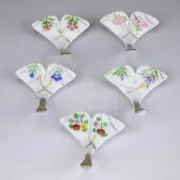 Kyo-yaki Kiyomizu-yaki Ginkgo five-flower chopstick rest set