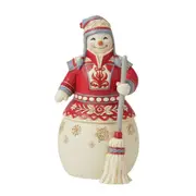 Jim Shore Heartwood Creek Nordic Noel Snowman with Broom