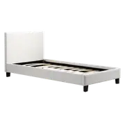 Single PU Leather Bed Frame White