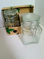 Small Wire Hinged Square Apothecary Storage Set of 2 Unused In Box