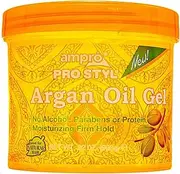 Ampro Pro Styl Argan Oil Styling Gel - Moisturizes and Conditions Your Strands - Non-Flaking, Alcohol Free, Vegan Formula - Creates Flexible, Touchable Hold for All Hair Textures - 32 oz