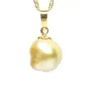 Large Pearl Pendant, South Sea Pearl, 13.5mm Baroque Pearl, 18k gold, Australian