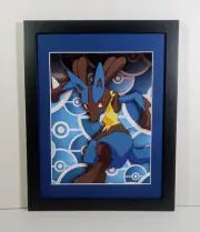 Lucario Display Framed Pokemon Photo Poster Matted