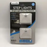(2-Pk) Sensor Brite Peel & Stick Wireless Motion-Activated LED Step Lights