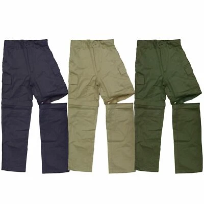 Kids Combat Trouser 2 in 1 Zip Off Short US BDU Army Style Hiking Cargo Pants