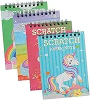 4pcs Scratch Off Cards for DIY Cartoon Pattern Scratch Notebook Fun Creative Exploration with Unique Designs Thick Tear Resistant Paper for Activities