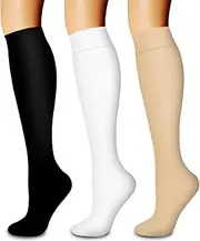 [Laite Hebe] Compression Socks,(3 Pairs) Compression Sock Women & Men - Best Running, Athletic Sports, Crossfit, Flight Travel