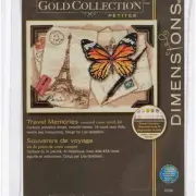 Golden Travels Cross Stitch Kit - Preserve Memories with 18 Count Ivory Aida, 5'