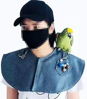 Gatycallaty Bird Carrier with Perch Parrot Travel Lightweight Bird Cage Backpack Space Capsule Bubble Bags (Denim)