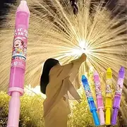 Fireworks Water Gun, Fireworks Style Water Spray Props Suitable for Couples, Family Friends Interactive Game, High Pressure Pull-Out Sprinkler Spray Toys for Bathing, Pool, Party (Pink)