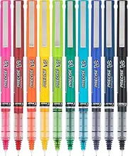 Pilot, Precise V5, Capped Liquid Ink Rolling Ball Pens, Extra Fine Point 0.5 mm, Assorted Colors, Pack of 10