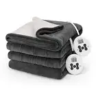 Sunbeam Royal Luxe Sherpa Night Fog Heated Blanket - King
