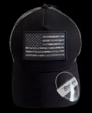 Ibuytero®️ American Flag Camouflage Mesh Trucker Hat ~ Snap Back Cap ~ Black
