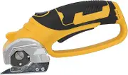 WODHMIEY Electric Scissors Battery Scissors Rechargeable Cutting Tool SK5 Blade Safety Double Switch LED Lighting USB-C Quick Charge for Cardboard Fabric Leather Textiles DIY Household (Yellow)