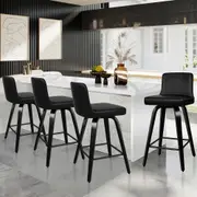 4x ALFORDSON Bar Stools Mid Back Black