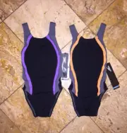 Speedo One-Piece Swimsuit Youth Girls Endurance Black Quark Splice Pulse NWT $70