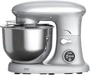 Oppsbuy Stand Mixer, Electric Food Mixer with LED Display, 8-Speed Kitchen Machine with Timer, Dough Hook, Whisk & Beater, Tilt-Head Food Processor | 1400W