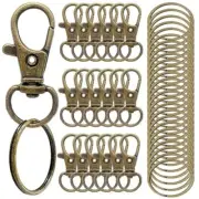 100PCS Premium Swivel Snap Hooks with Key Rings,Metal 1.25inches/32mm bronze