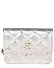 Chanel Metallic Pink & Silver Quilted Leather Belt Bag (Authentic Pre-Loved)