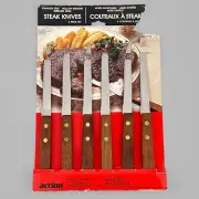 Hollow Ground Stainless Steel Steak Knives Set Of 6 Vintage