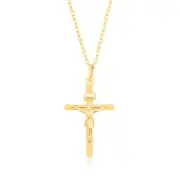 9ct Yellow Gold 26mm Crucifix Pendant