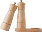 Salt and Pepper Grinder Set with Tray, Adjustable Ceramic Grinder Salt Mill, Sta