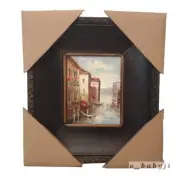 Venice Italy Original Textured Oil Canvas Hand Painted Canal Waterway 19"x17x2.5