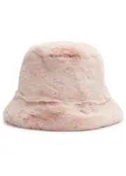 Jakke Hattie Faux fur Bucket hat - Light Pink ONE SIZE