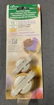 NEW & SEALED CLOVER BRAND #3124 POM POM MAKER SIZE SMALL PETIT 1-3/8" & 1-5/8"