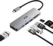 USB C Hub ICZI USB C Adapter, 6-in-1 USB C to 4K HDMI Multiport Adapter