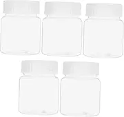 Toddmomy 5pcs Tissue Culture Bottle Sample Liquid Containers Solid Medication Bottle Medicine Powder Vial Laboratory Bottles Lab Chemical Container Powder Medicine Jar Transparent Plastic