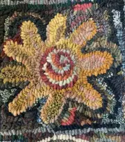 BIG FLOWER ~ MY PRIMITIVE THINGS COLLECTION ~ LINEN RUG PATTERN