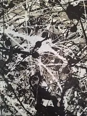 Original Abstract Action Painting jackson pollock style signed Canvas Art
