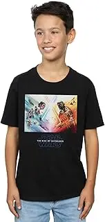 [Absolute Cult] Star Wars The Rise Of Skywalker Battle Poster Boys T-Shirt Black 9-11 Years
