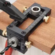 2in1 Pocket Hole Jig Screw Kit Adjustable Aluminum Cross Dowel Drill Guide Tools
