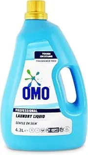 OMO Professional Laundry Detergent Liquid 4.2L - Enzyme-Activated Formula - Suitable for All Washers - Fragrance-Free & Dye-Free