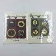 Button Stitch Designs mini penny rug ornament patterns lot of 2 total 8 designs