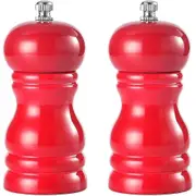 Solid Wood Pepper Grinder Manual Pepper Grinder Seasoning Bottle Pepper Pu Paint Pepper Mill red