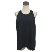 NWT Athleta Women's Black Sojourn Lightweight Pleated Back Tank Top Shirt Small