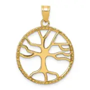 14K Tree of Life in Round Frame Pendant Bracelet Necklace