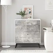 Merryluk 4-Drawer Tallboy Dresser – Vertical Storage Chest of Drawers Organizer for Bedroom, Living Room, Entryway, or Hallway